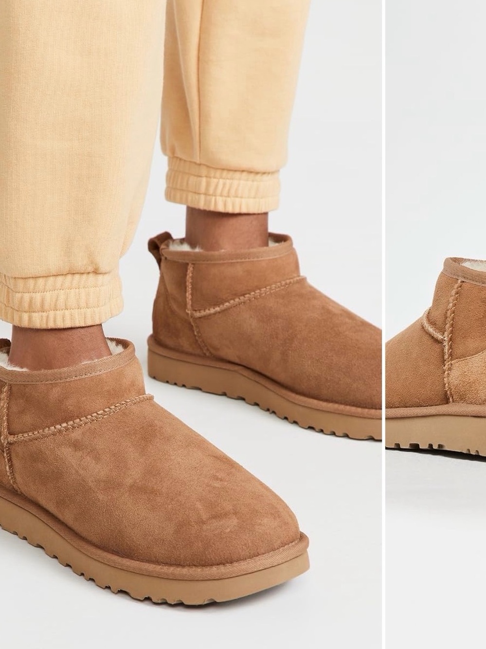 UGG Classic Ultra Mini Boots Boots in Chesnut with Shearling